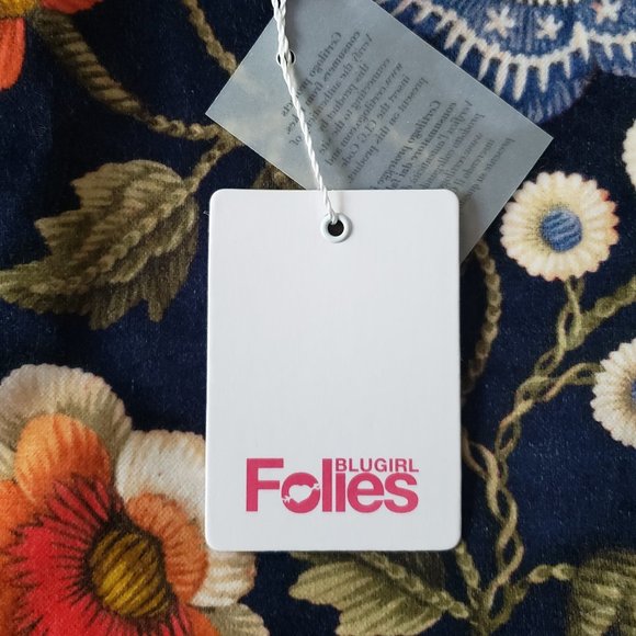 BLUMARINE BLUGIRL FOLIES Pencil  Skirt Dark Blue Floral Size 2 New - Picture 6 of 6